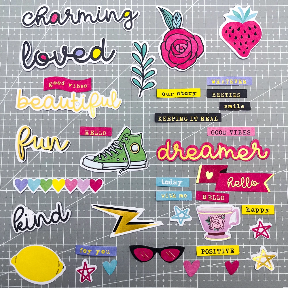 Creative Path 158 Stück niedliche Katzen- und Einhorn-Stanzformen aus Papier, Bright Day Scrapbooking-Stanzformen, Ephemera für Journaling und Kartenherstellung – Detail 5