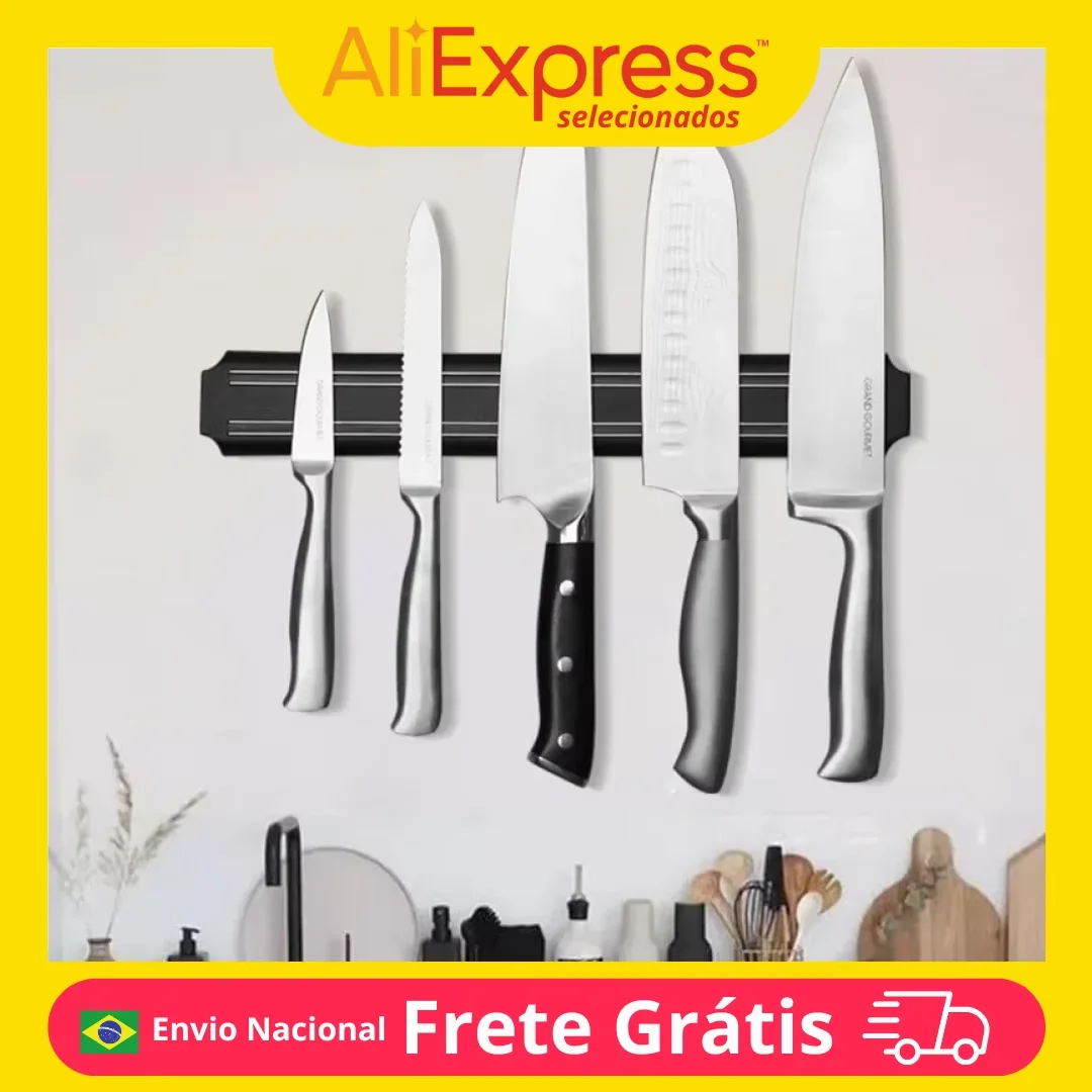 Magnetic Wall Bar For Knives Utensil Organizer Door Knives Stand Kitchen Practical Safe Store