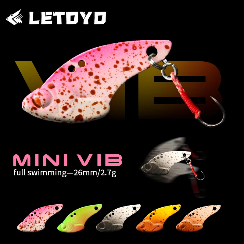 LETOYO 5pcs mini metal vib 2.7g micro wobbler vibrator Head lead fishing lures Artificial Hard Bait For Trout Area Pesca