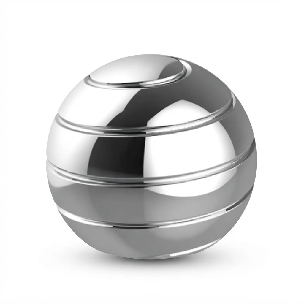 Desk Toy Optical Illusion Spinning Ball Aluminum Alloy Rotating Sphere Fidget Toy Stress Relief Anxiety Focus Desk Gadget