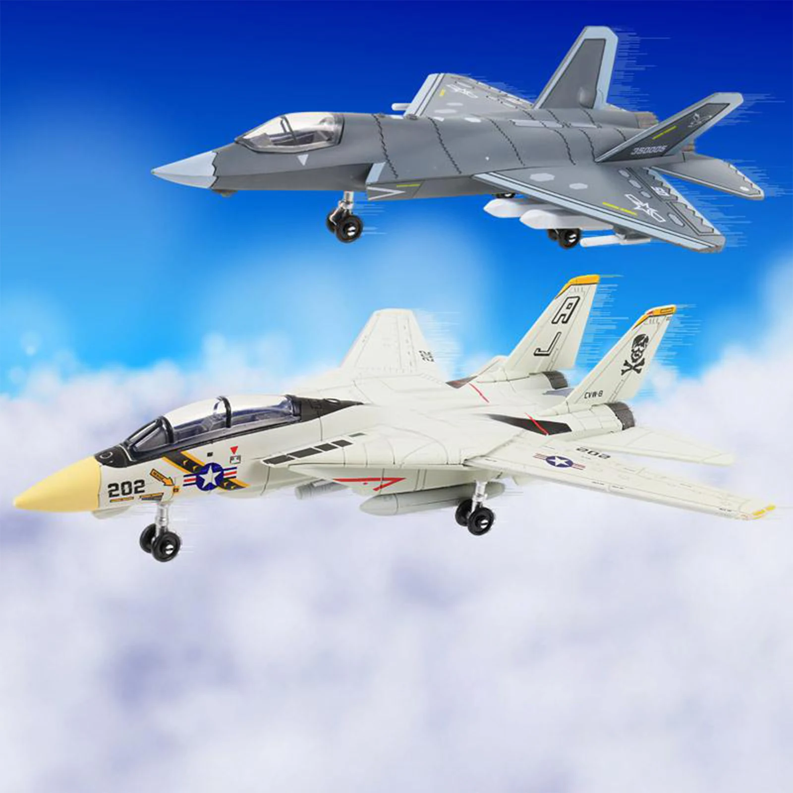 DIY F14 Straaljager J35 Vliegtuig Montage Blokken Lichtgewicht Vliegtuig Miniatuur Desktop Ornament Kinderen Speelgoed Verjaardagscadeautjes