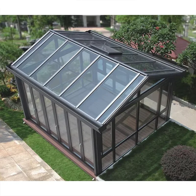 Customized sun room canopy waterproof sun protection villa garden aluminum alloy independent glass sun room #5