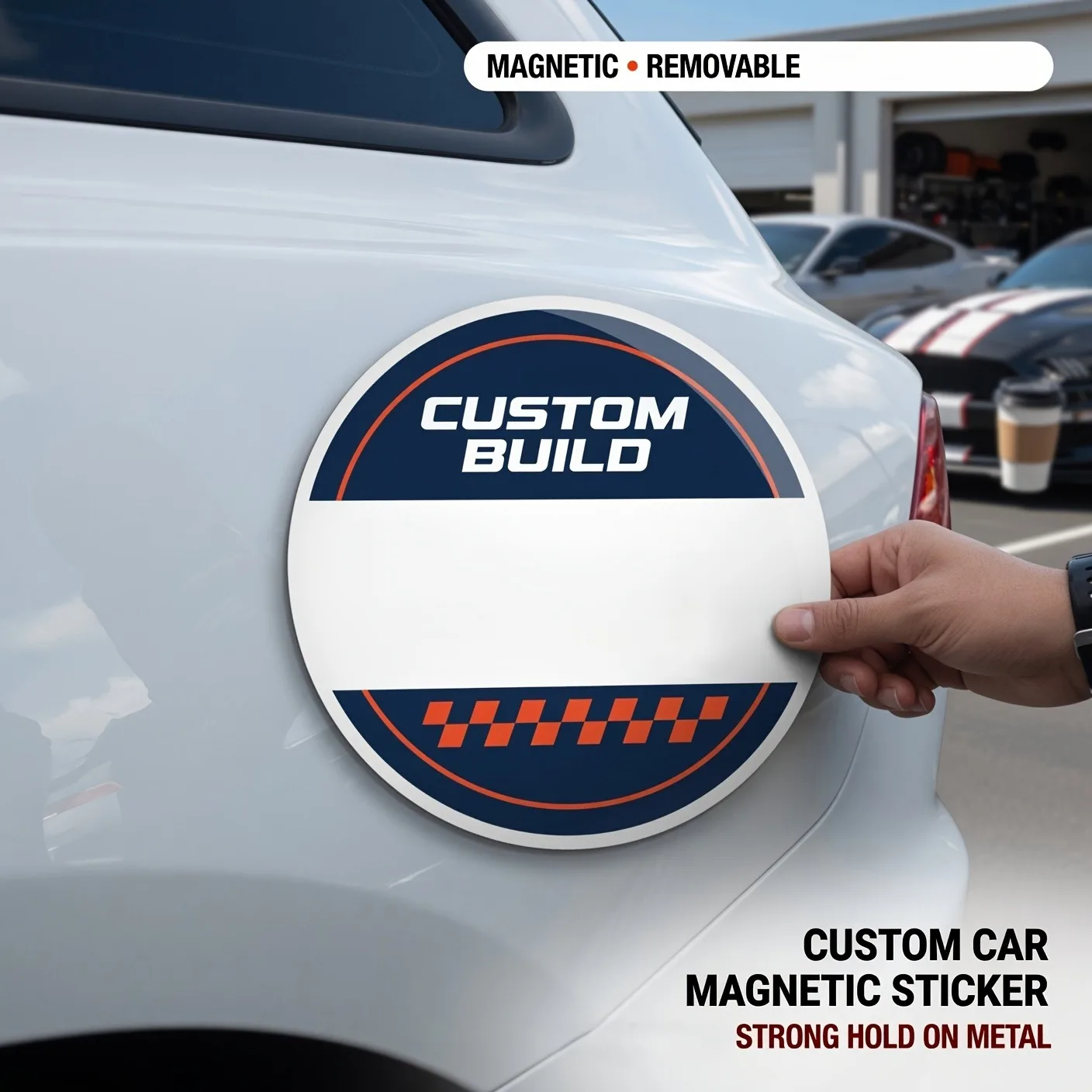 1 custom round magnetic car sticker, promotional sticker, rescue team custom company logo sticker, can print any text, pattern,
