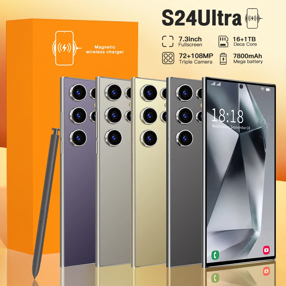 2024 S24 Ultra Smartphone 6.8 inch Full Screen 4G/5G Cell Phone 16TB+1TB 6800mAh Mobile Phones 108MP Global Version Celulares