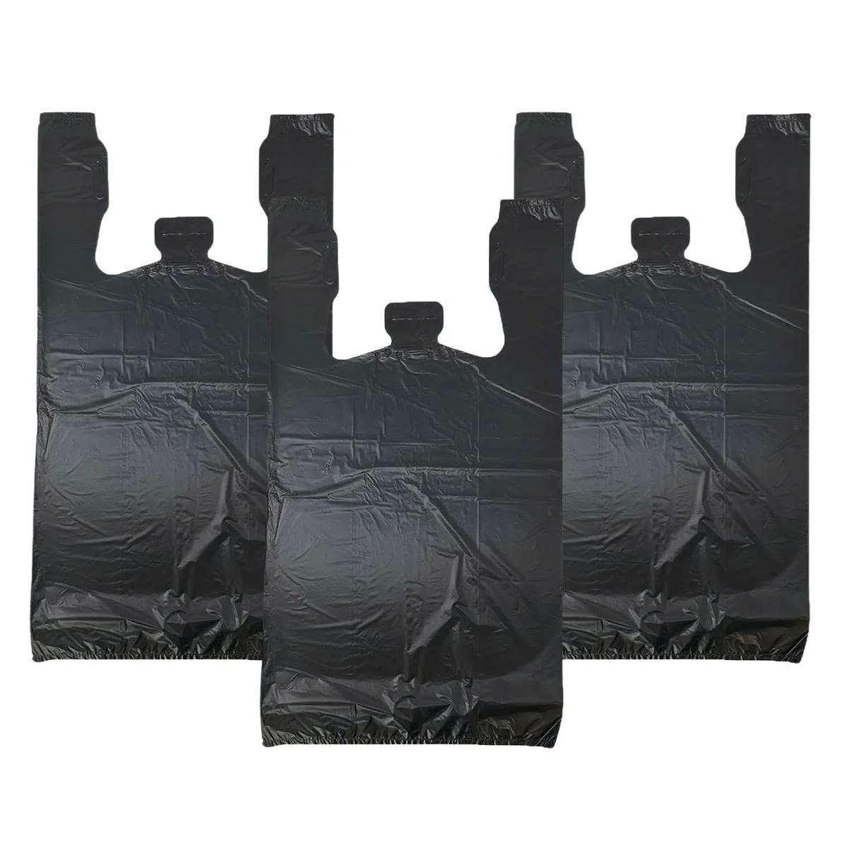 

Сверхмощные черные сумки с ручками для футболок, 2000 шт., 7 x 5 x 15 дюймов, мини-сумки для переноски продуктов