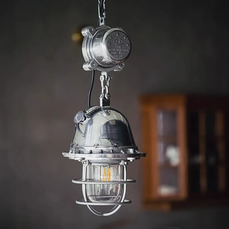 Vintage Aluminum Casting Loft Factory Lamp FLP Nautical Industrial Ceiling Electric Light