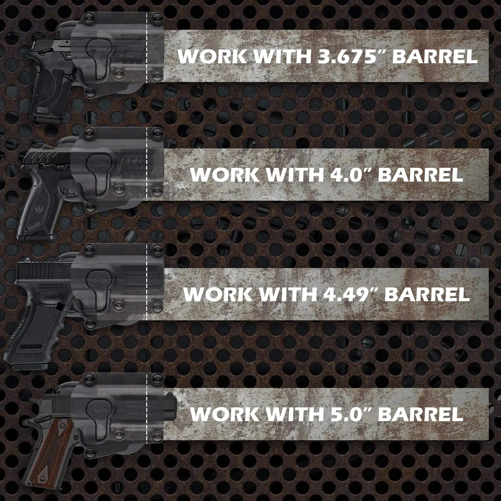 Кобура Mega-Fit Tactics подходит для самых популярных полноразмерных и компактных пистолетов, система блокировки триггерной защиты, удержание уровня II, черный