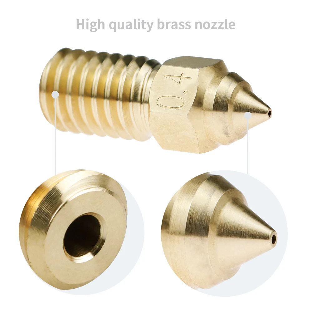 فوهة لـ Ender 3 V3 SE فوهة عنكبوت نحاسية مطلية بالنحاس 0.4 مم/0.6 مم درجة حرارة عالية لـ Ender7 Ender5 S1 #4