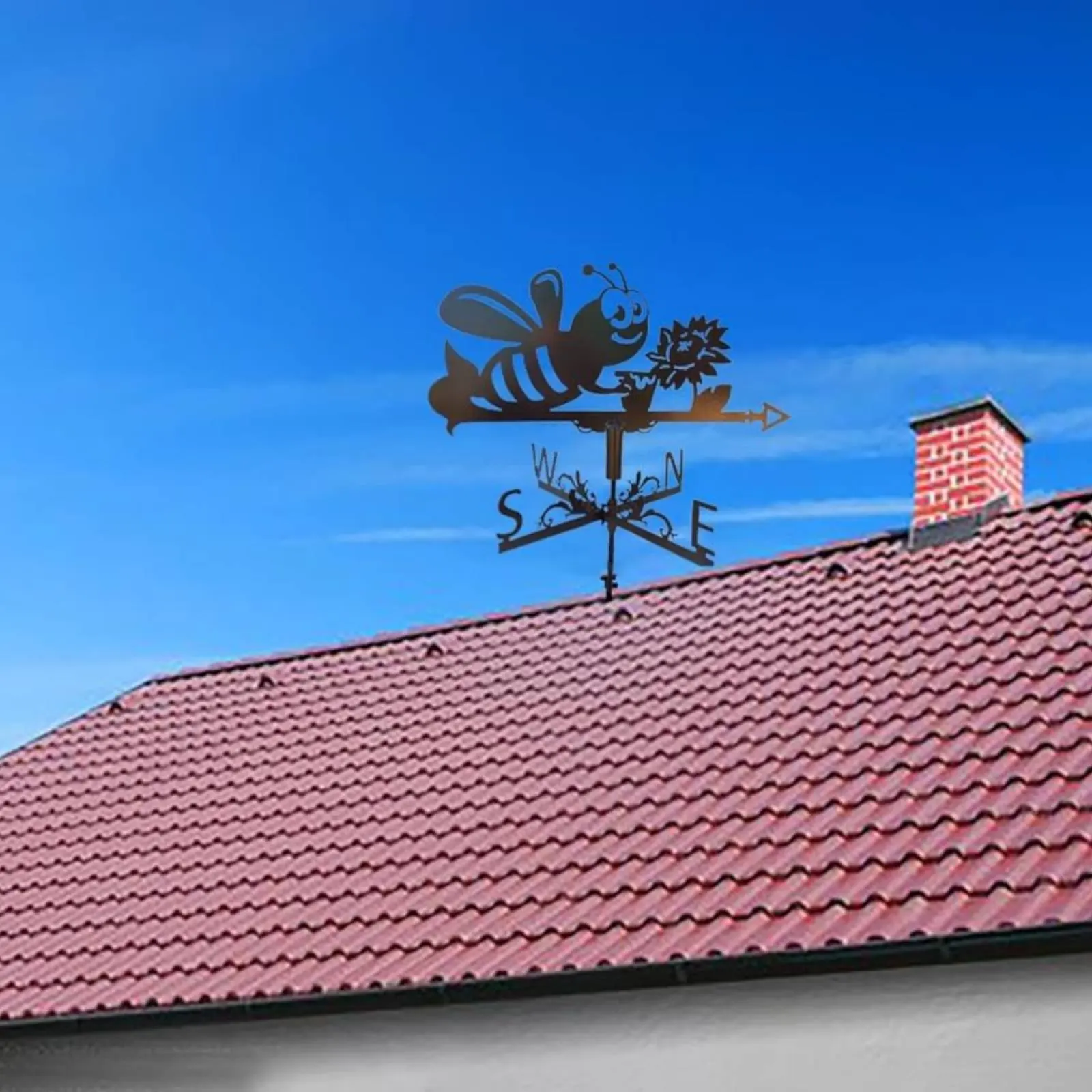 Bee Roof Wind Vane Weatherproof Metal Bee Weather Vane Wind Rotator Rustproof Owl Weathervane Kinetic Design