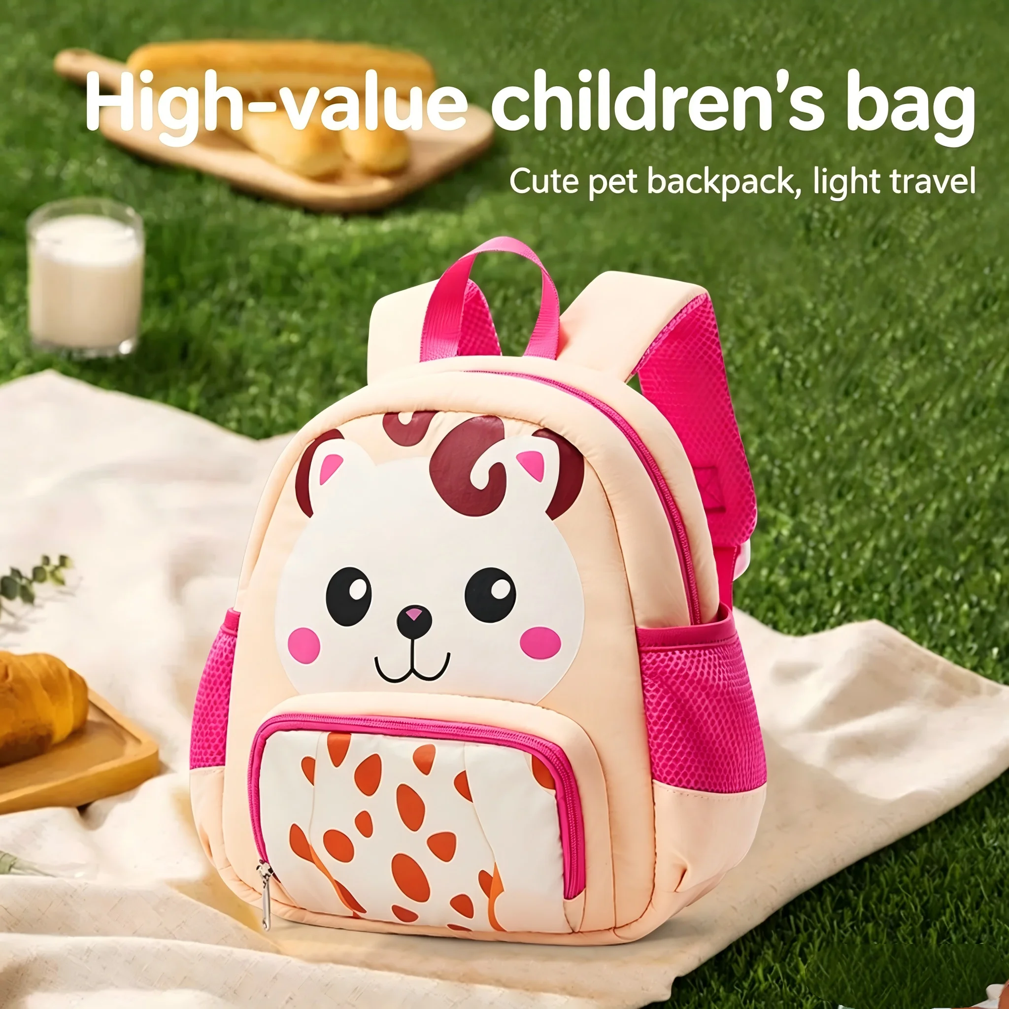 Cute Cat Pattern Backpack Children Backpack Cartoon Kindergarten Boys Girls School Bag, Preschool Kid School Bags For 2-5 Years