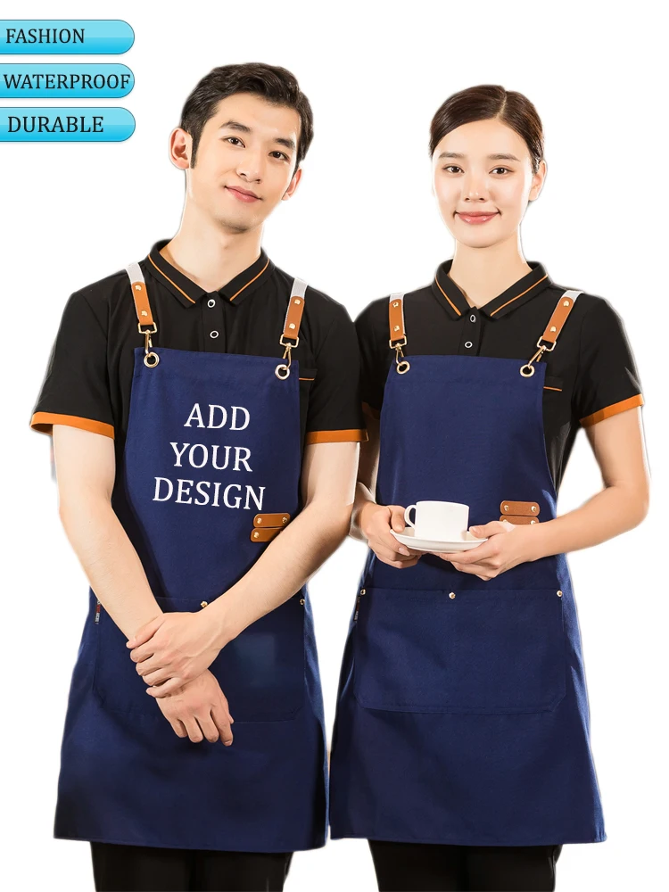 Coffee Master Apron for Men Women Air Fryer Bbq Grill Server Bibs Black Chef Aprons Christmas Special Gift Custom Logo or Text