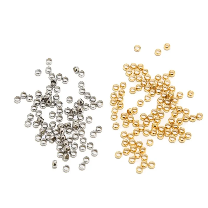 100 stks 1.5 2 2.5 3mm Stopper Spacer Kralen Rvs Positionering Bal Crimp End Kralen voor DIY Sieraden maken Levert - afbeelding 2