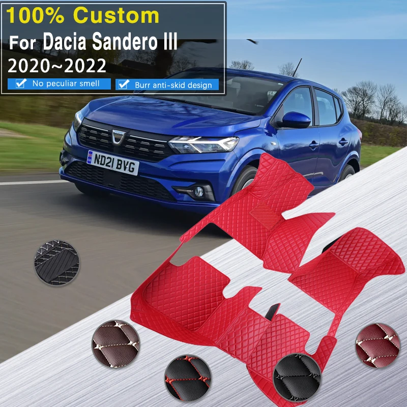 Car Floor Mats For Dacia Sandero III DJF 2020 2021 2022 Dustproof Car Mats Floor Tapetes Para Carro Car Accessories Interior Set