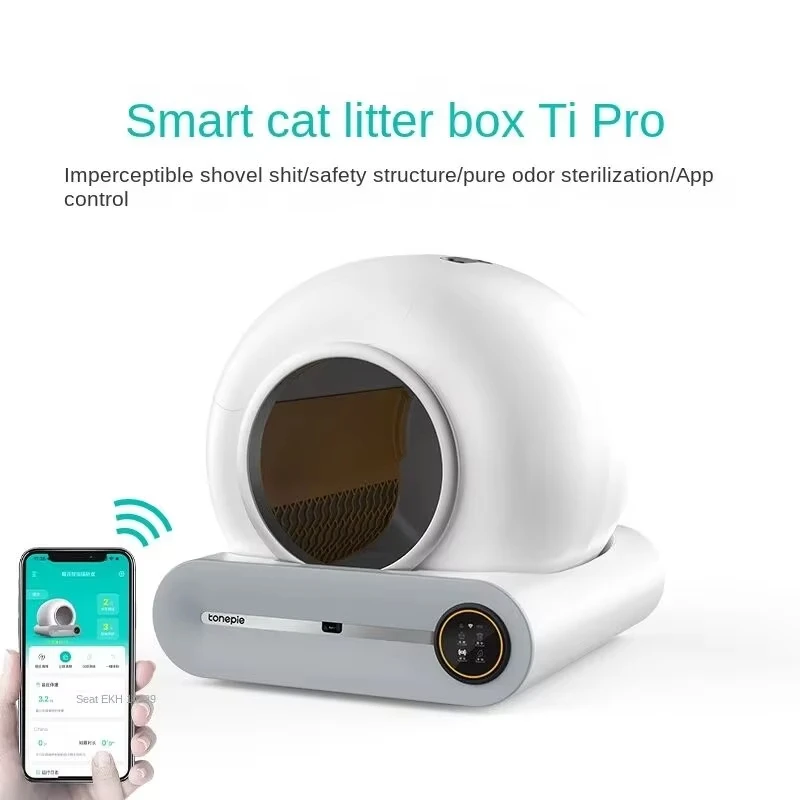 Tonepie 65L Automatic Smart Cat Litter Box Self Cleaning Fully Enclosed Cat Litter Box Pet Toilet Litter Tray English versions