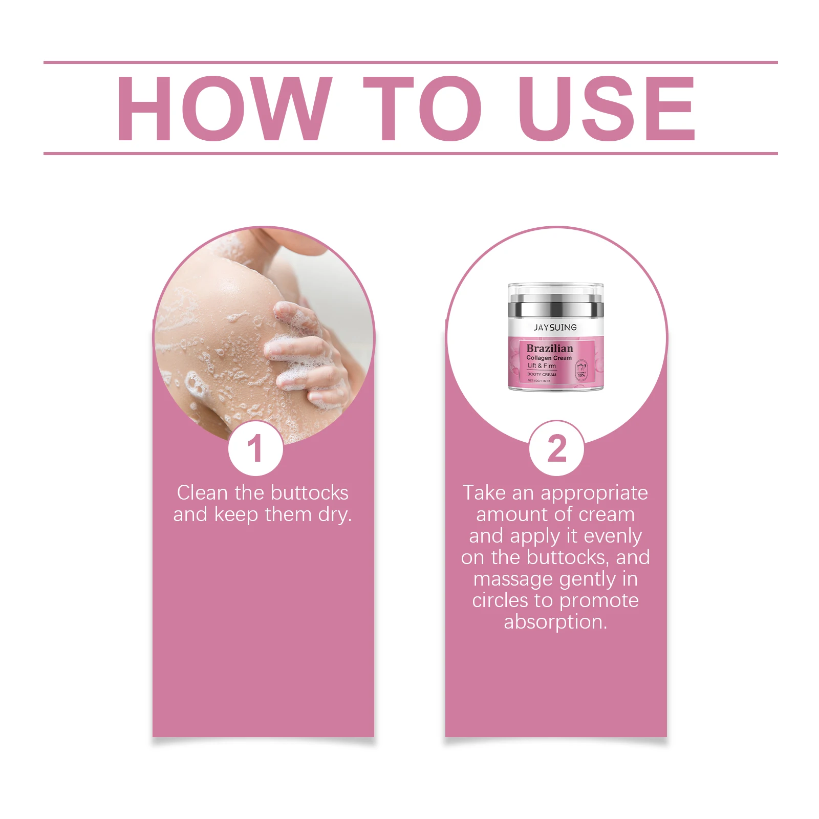 Jaysuing Collageen Butt Verstevigende Crème Huidverstrakking Lifting Fleuren Niet Kleverig Snel Absorberend Lichaam Voedend Dagelijkse Verzorging 50g