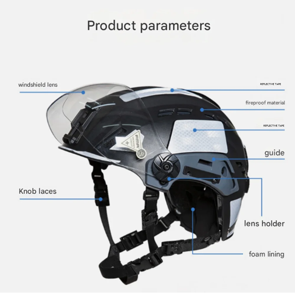 البحث التكتيكي الإنقاذ SAR خوذة ألياف الكربون حماية كاملة عاكسة المهنية الإنقاذ تسلق الجبال خوذة أمان #3