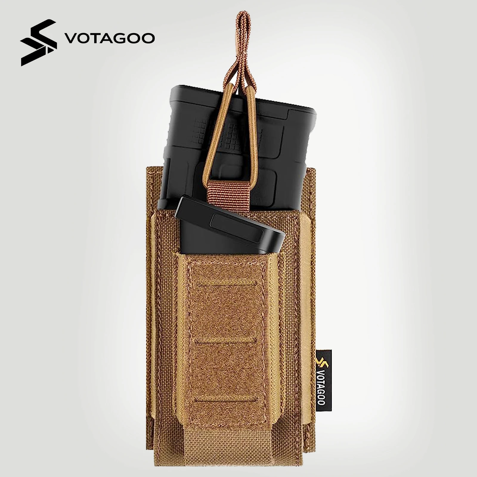 

VOTAGOOMolle Mag Pouch 5.56mm 9mm Open-Top Magazine Pouch Single/Double/Triple Elastic Magazine Pouch Combo for Pistol and Rifle