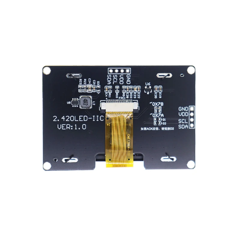 2.42 Inch OLED Display SSD1309 Driver I2C Interface 4 Pin IIC Blue/White/Yellow/Green 2.42" OLED 12864 128x64for Arduino R3/ C51