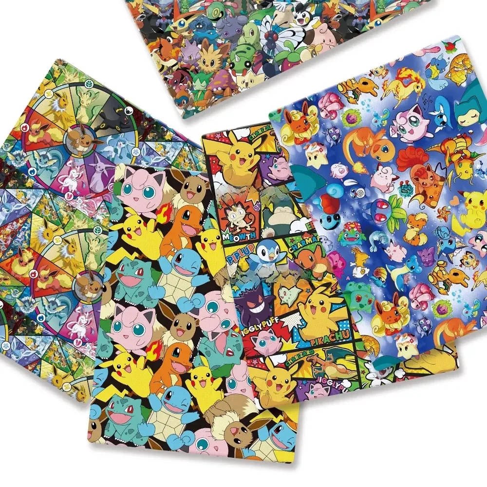 Pokemon Cartoon Fabric140*50cm Handgemaakte Naaien Patchwork Quilten Babyjurk Thuis Vel Bedrukte Stof Stof Naaien Kinderen - afbeelding 2