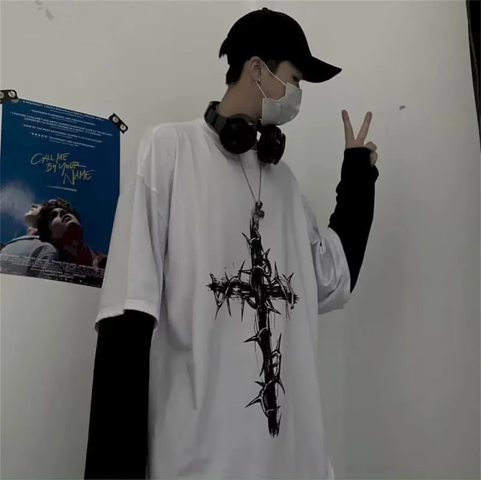 Camisetas para Hombre 2026, Primavera y Otoño, Manga Larga Delgada, Y2K, Tops, Streetwear, Gótico, Hip-hop, Overzised, Casual de Verano 3