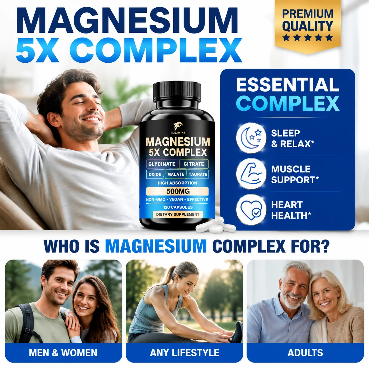 Magnesium Pills Supplement 5 i - đánh giá và giá Magnesium Glycinate Capsule