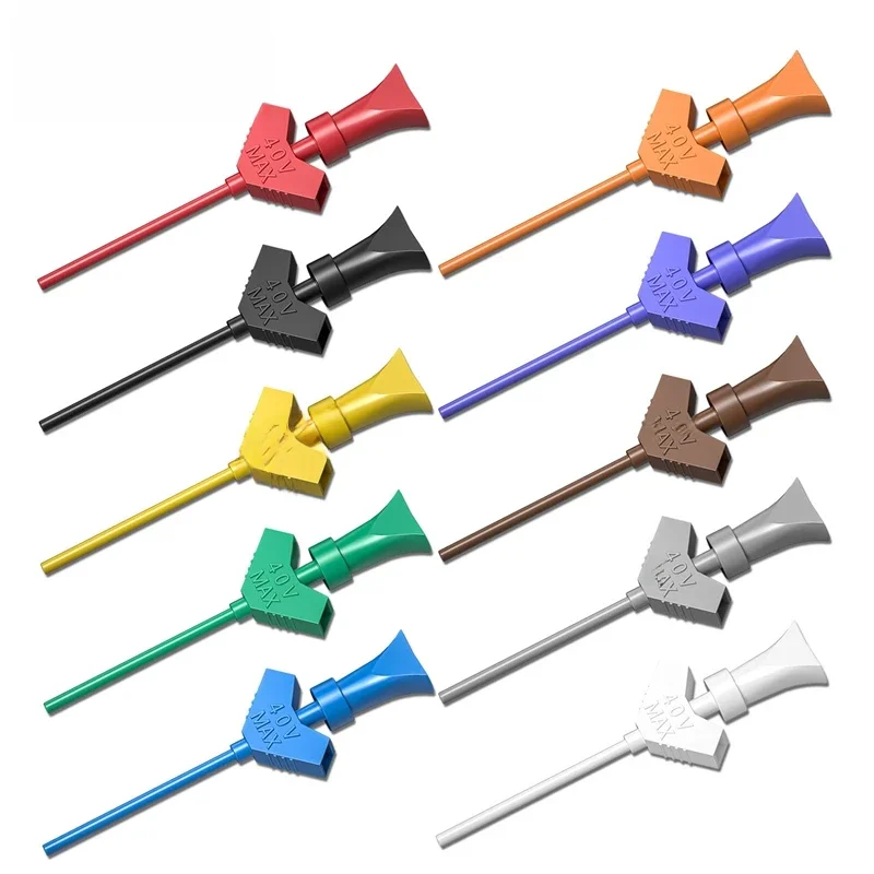 Cleqee P5003 10 Pcs mini grabber SMD IC crochet d'essai clip jumper sonde Logique Test D'analyseur Accessoires
