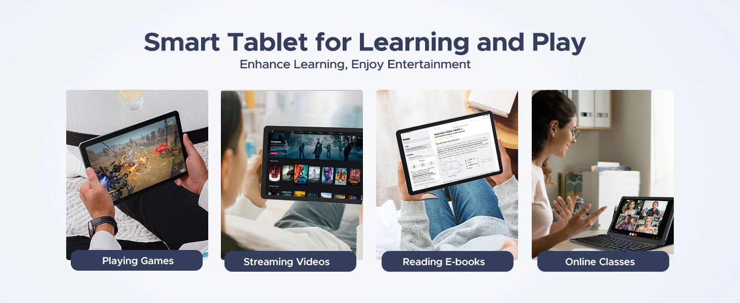 POCKAM P10 Pro Smart Tablet 10.1'' Tablet with 8800mAh Battery, 48GB RAM (8GB+40GB), 128GB ROM, Gemini AI, Android 16, and Widevine L1 support