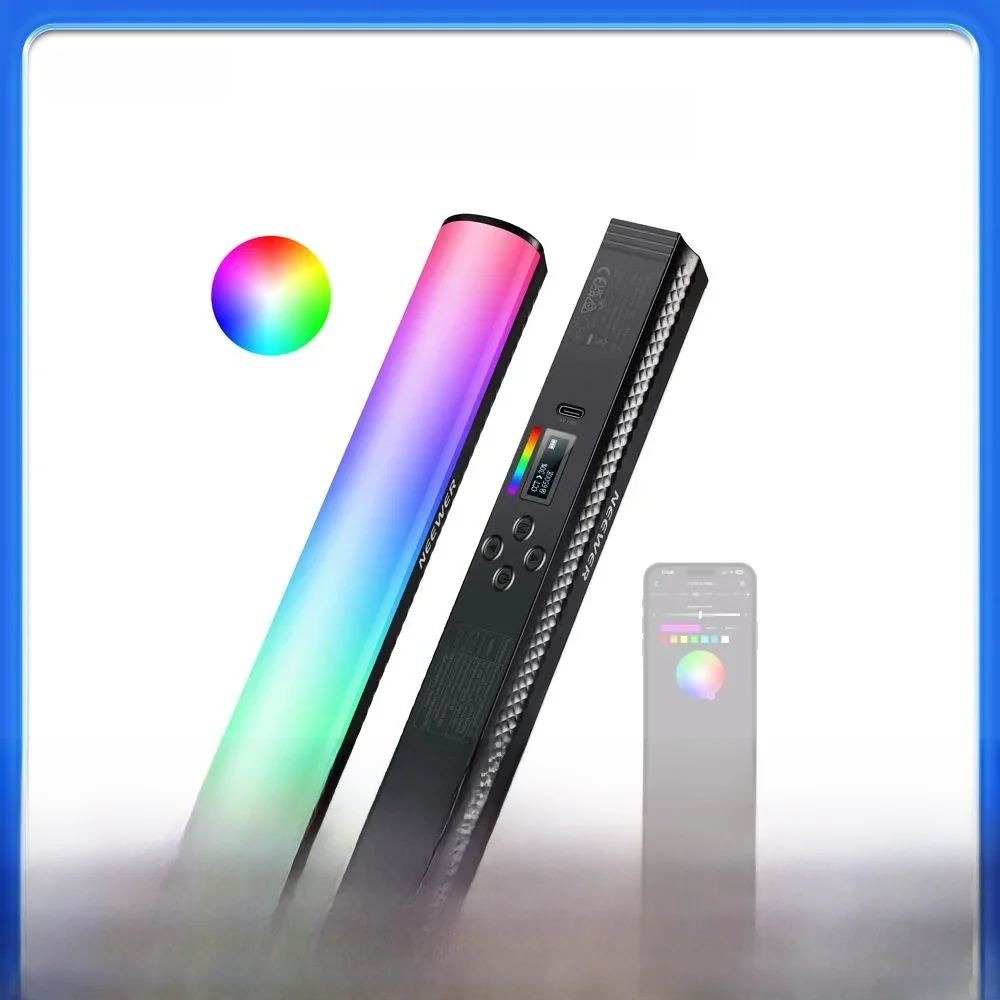 NEEWER RGB świetlówka z kontrolą aplikacji magnetyczna ręczna fotografia wideo Light Stick 2500K ~ 8500K pełnokolorowa świetlówka LED — zdjęcie produktu 7