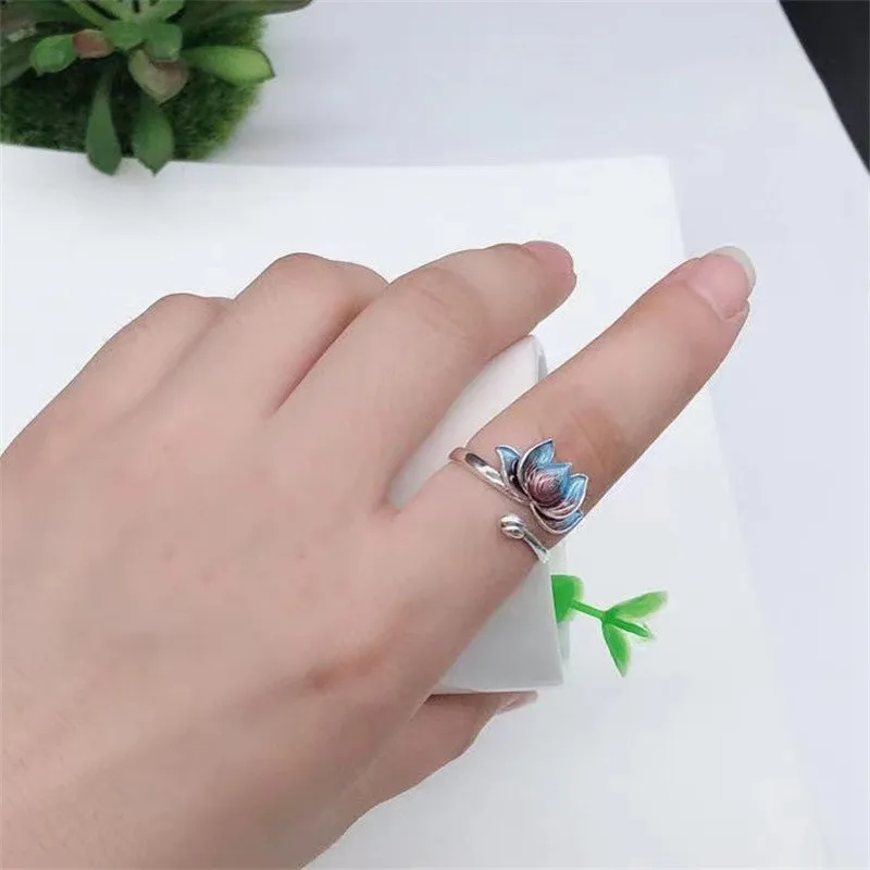 Vintage Lucky Koi Fish Cyprinoid Open Ring For Women Fashion Silver Color Copper Metal Female Rings Party Jewelry Gifts