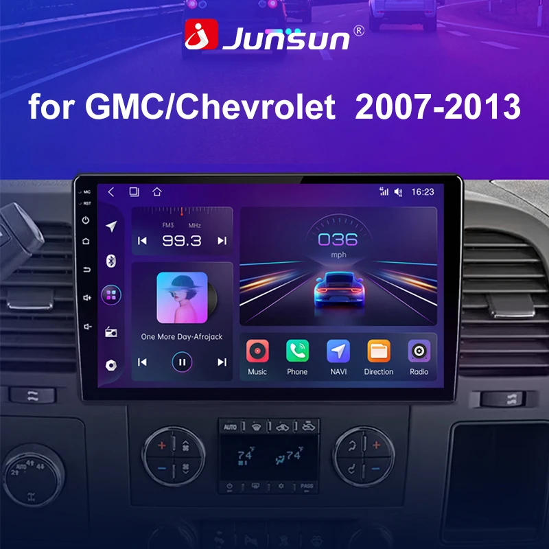 Junsun Car GPS Navigation System Auto Radio for GMC/Chevrolet  2007-2013 Wireless Carplay Android Auto GPS Navigation Bluetooth 5.0 4G LTE 5G WiFi AI Voice Control   Android Carplay Car Radio  Car GPS Navigation Multimedia Player Auto Radio