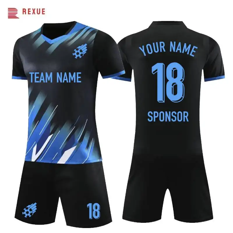 24-25 Student Football Uniform Tracksuit Set Men Boys Football Jersey Custom Soccer Tracksuit Men Boys Soccer Shirt Clothes Sets