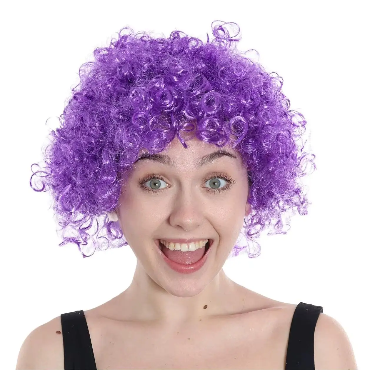 Purple Afro Wig - Fancy Dress Wig - Funky Large Curly Hair 70's Disco Clown Mens Ladies - Perfect for Fancy Dress Events