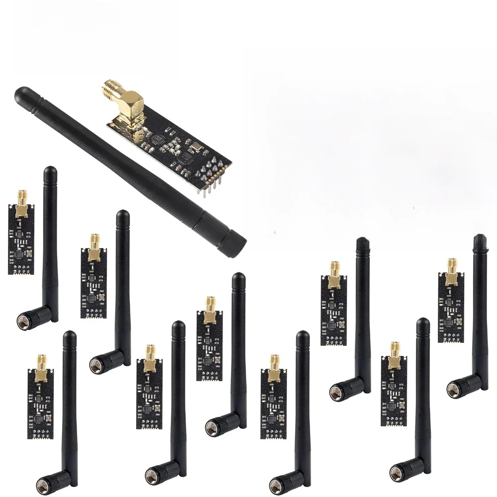 Module sans fil NRF24L01 + PA + LNA 2.4G, longue Distance de 1100 mètres avec antenne, 1 à 10 pièces