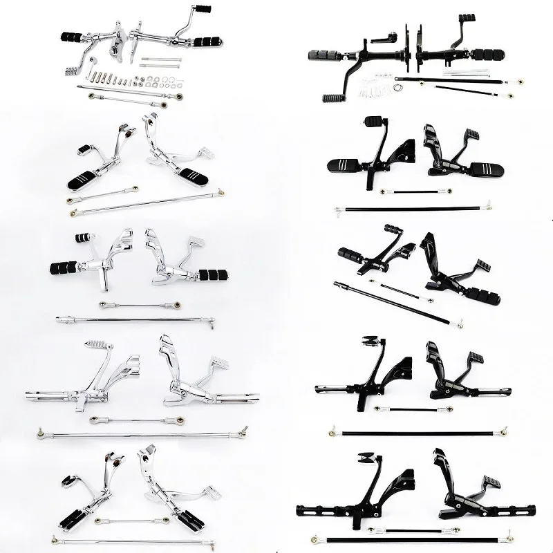 Motorrad Vorwärts Control Pegs Hebel Verknüpfungen Komplette Kit Pegs Für Harley Sportster XL 883 XL1200 Nach 91-03 04-13 14-22