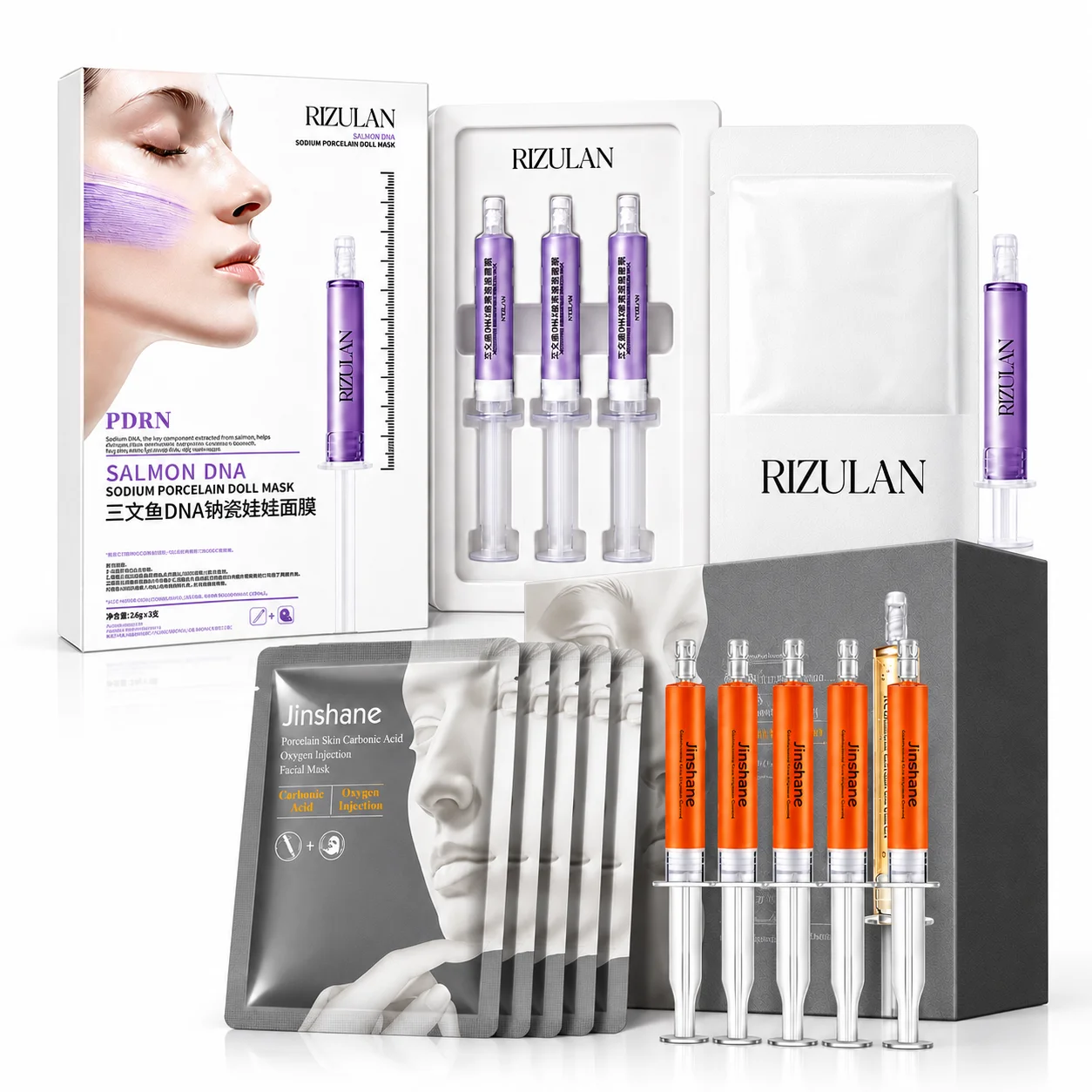SANENDI Two-Piece Set Infusion Serum+Mask PDRN Salmon DNA Facial Mask Oxygen Infusion Mask Smooth Hydrating Skin Glow