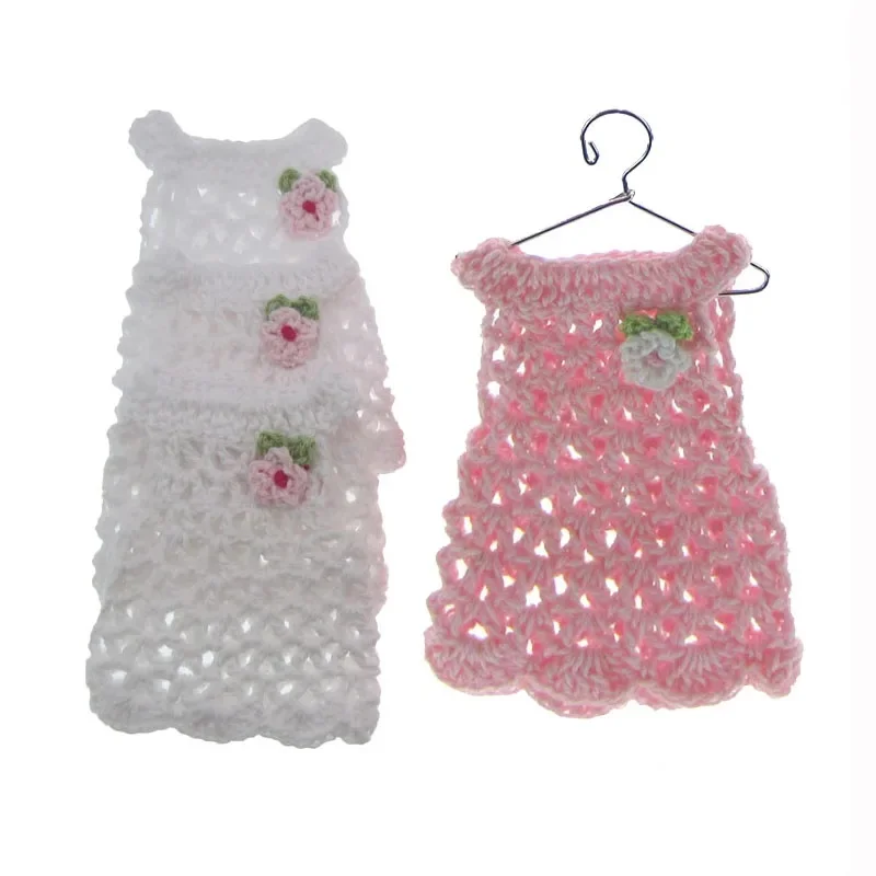 6/12 sztuk ręcznie robione Mini szydełkowe robótki na drutach Longuette tkanina na Baby Shower chrzest zabawki lalki rzemiosło stół Party DIY dekoracje — zdjęcie 2