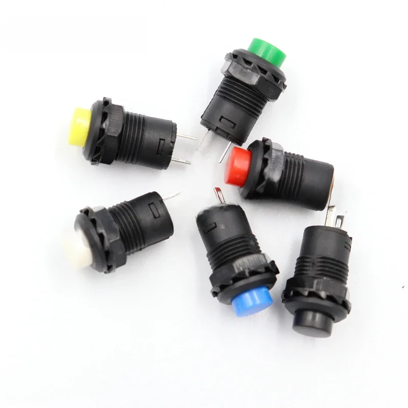 6 peças interruptores de botão auto-bloqueio/momentâneo ds228 ds428 12mm interruptor de botão off-on