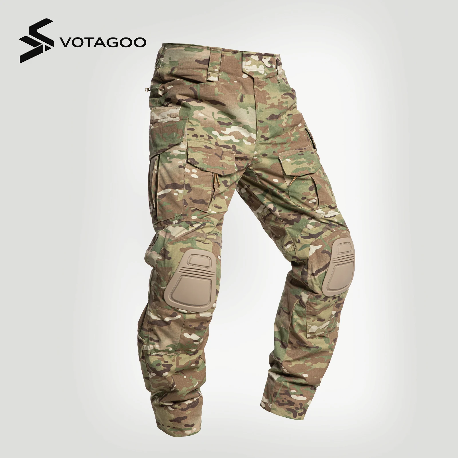 VOTAGOO Multicam Original Fabric G3 Tactical Pants Waterproof Wear Resistant Camouflage Outdoor Training Pants for Men