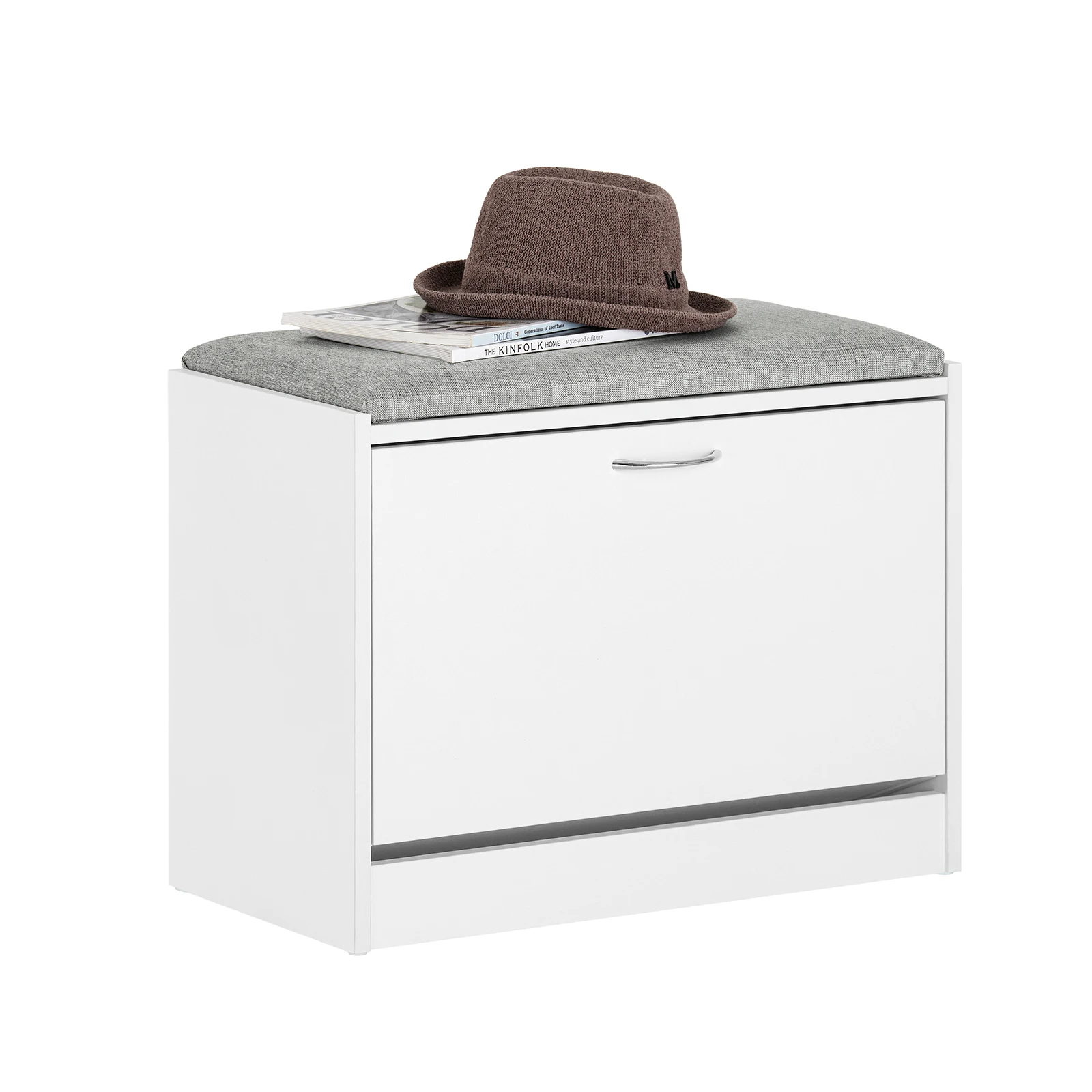 SoBuy FSR16 panca per scarpe con cuscino del sedile scarpiera scarpiere con 1 panca con patta scarpiera stretta BHT ca. 60x46x30 cm