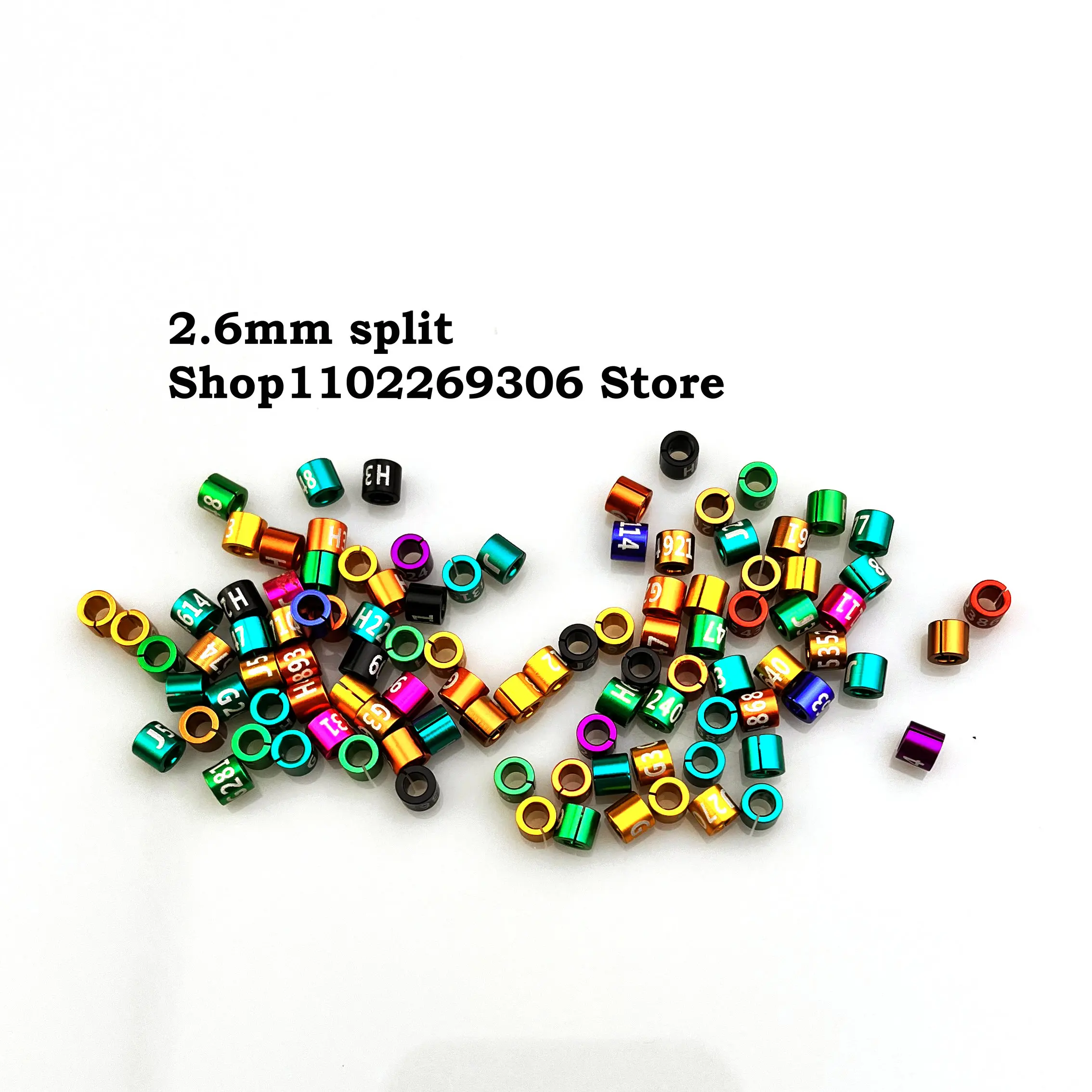 Split Finch Rings, Aluminum Bird Leg Bands, Non-Custom, Random-Character, Color-Mixture, 25 PCs/Lot, 2.6mm