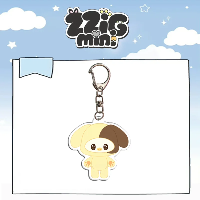 NOWZ ZZiGmini POP UP Cartoon Acrylic Keychain High Quality INS Style Double Sides Printing Keyring HYEONBIN YOON SIYUN Fans Gift