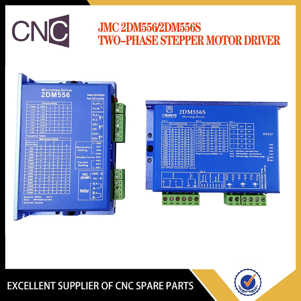 

JMC two-phase stepper motor driver 2DM556/2DM556s with NEMA57/86 stepper motor 250KHZ frequency 36V 5.6A motor speed driver