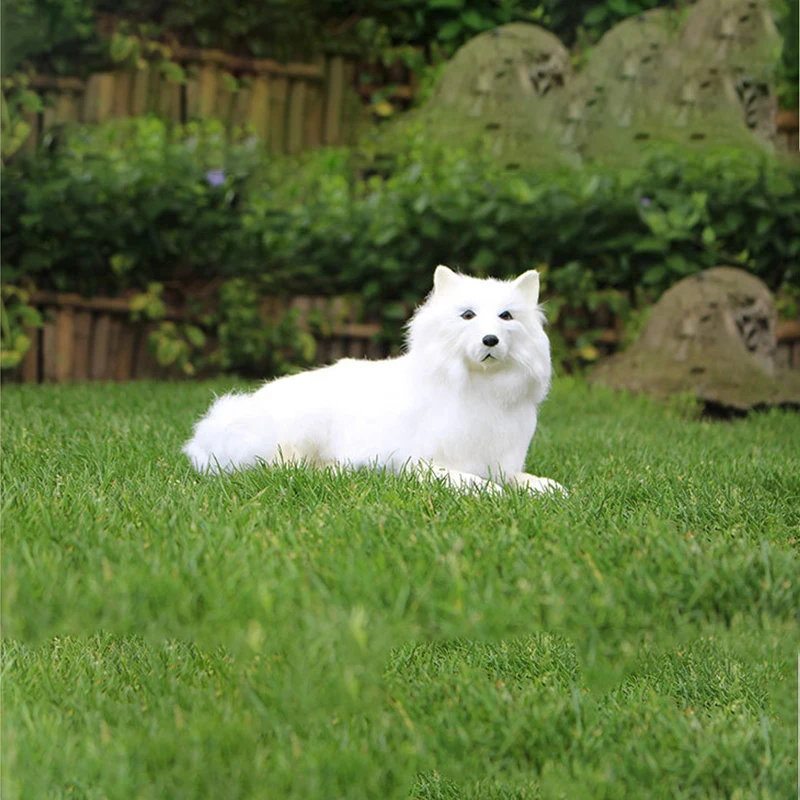 Realistic Cute Husky Samoyed Plush Dog Fur Lifelike Animal Easter Bunny Simulation Rabbit Toy Model Birthday Gift