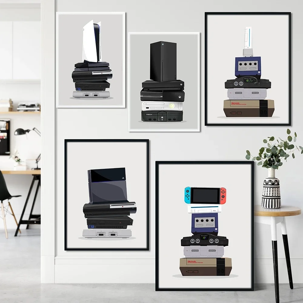Toile d'art mural rétro imprimé de jeu, peinture de Gamer, cadeau de jeu vidéo, affiche Vintage, contrôleur de manette de jeu, image, décor de chambre d'enfants pour garçons