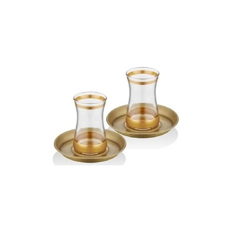 Turkish Tea Cup Pasabahce Gold 12 Piece Tea Cup Tea Saucer Tea Set Tea Set Authentic Turkish Arabic Moroccan Russian british Tea Set