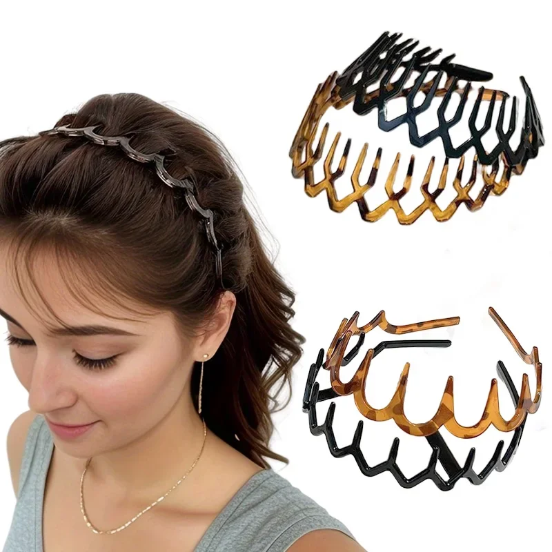 ChimPC-Bande de sauna pour femmes et filles, anti-chute, ambre marron noir, cerceau à longues dents, bandes de cheveux cassées, accessoires, vêtements de sauna coréens