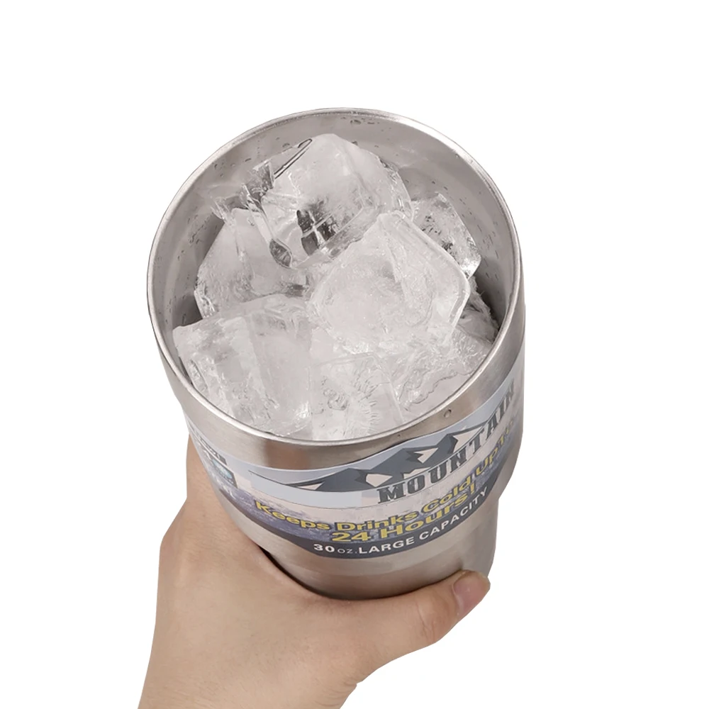 900ml of large capacity Rock Mountain tumbler. Vacuum keep warm cold stainless stainless tumbler camping