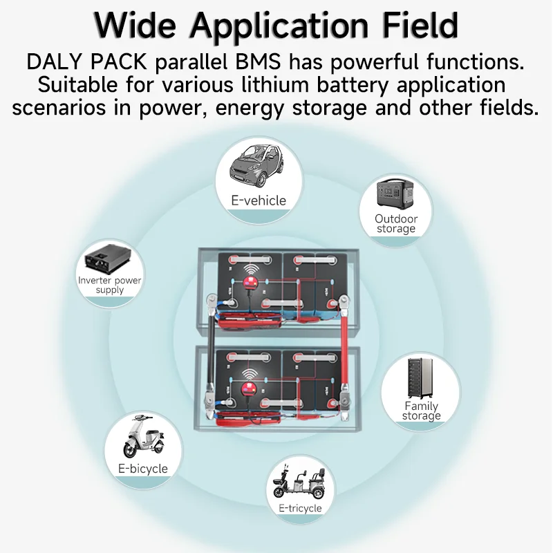 DALY Smart Lifepo4 BMS 4S 15A moduł równoległy 3S 12V 7S 8S 24V 10S 36V 13S 14S 16S 48V 17S 20S 60V 24S 72V do baterii 18650