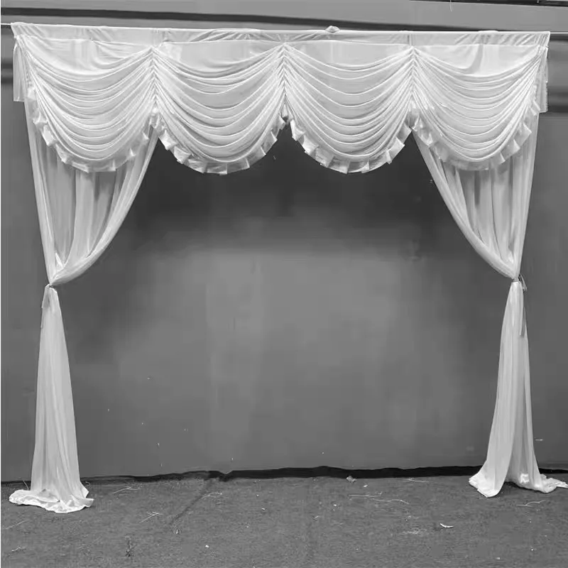 

Luxury Swags Ice Silk DIY Wedding Backdrop Curtain Drapes Banquet Supplies Background for Party Event Birthday Stage Decor Panel