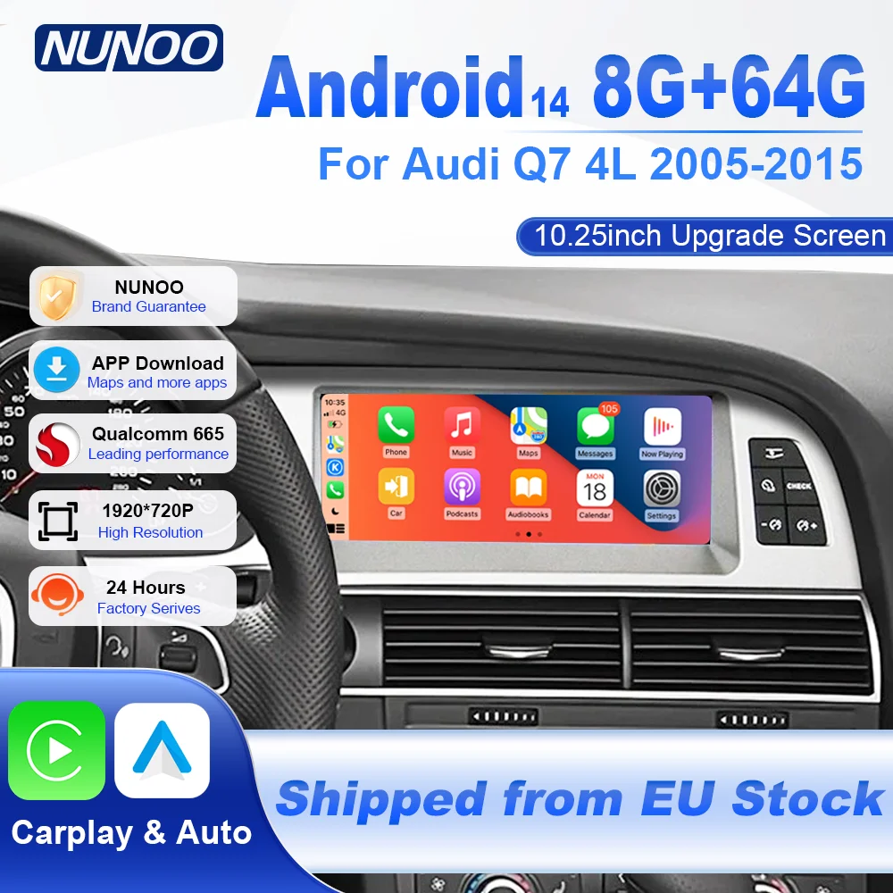 Image of Carplay-Displaybildschirm für Audi Q7 4L Multimedia-Auto-Smart-Systeme Stereo-Radio Android Auto Audio-Navigation